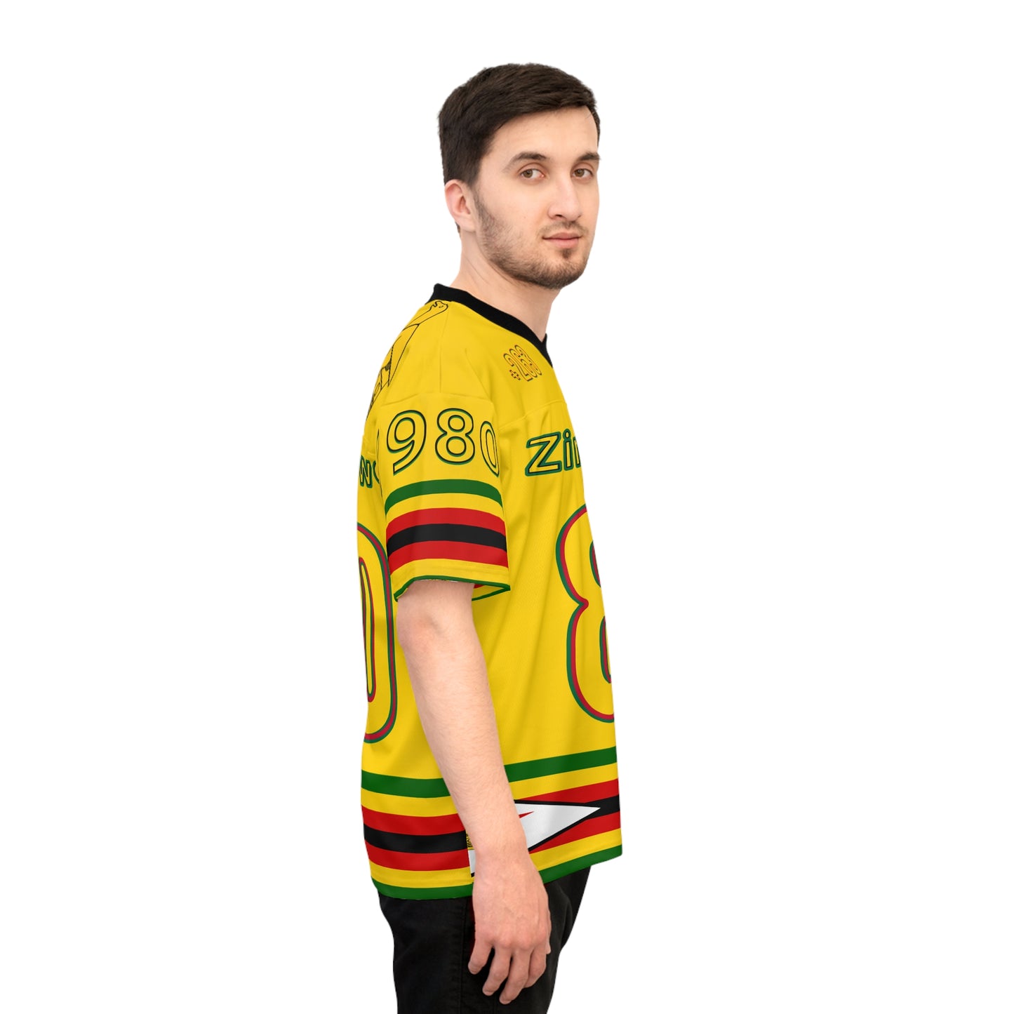 Yellow Vibrant NFL Zimbabwe Jersey - Perfect for Game Day, Sports Events, Parties, Fan Gear, Customizable Design