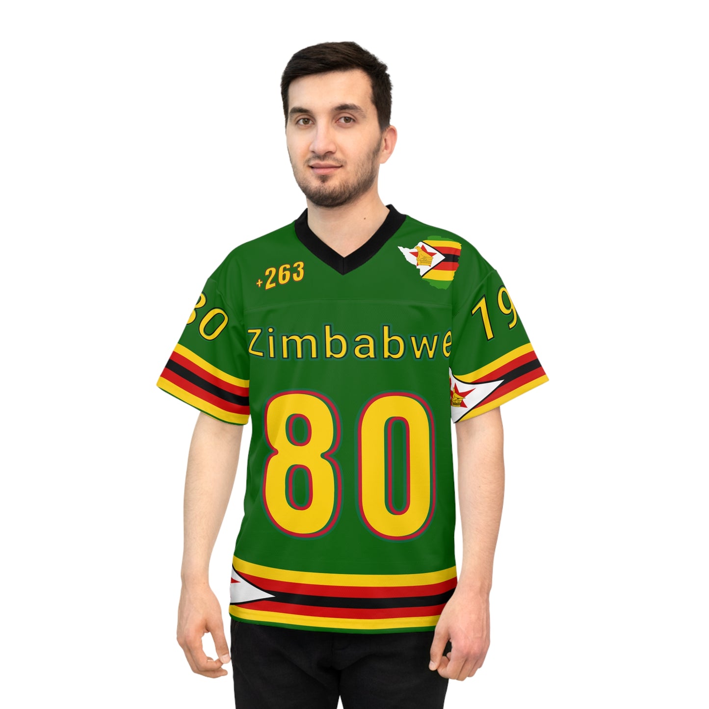 Green Vibrant NFL Zimbabwe Jersey - Perfect for Game Day, Sports Events, Parties, Fan Gear, Customizable Design