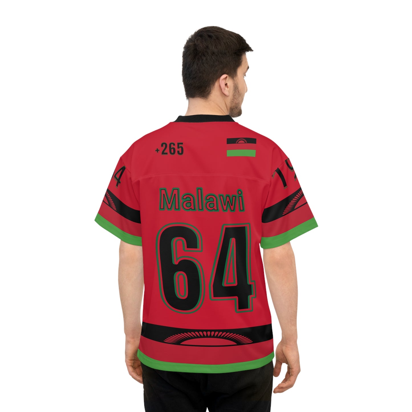 Red Malawi Unisex American Football Jersey - AOP, Sportswear, Team Spirit, Game Day Outfit, Unique Gift for NFL Fans