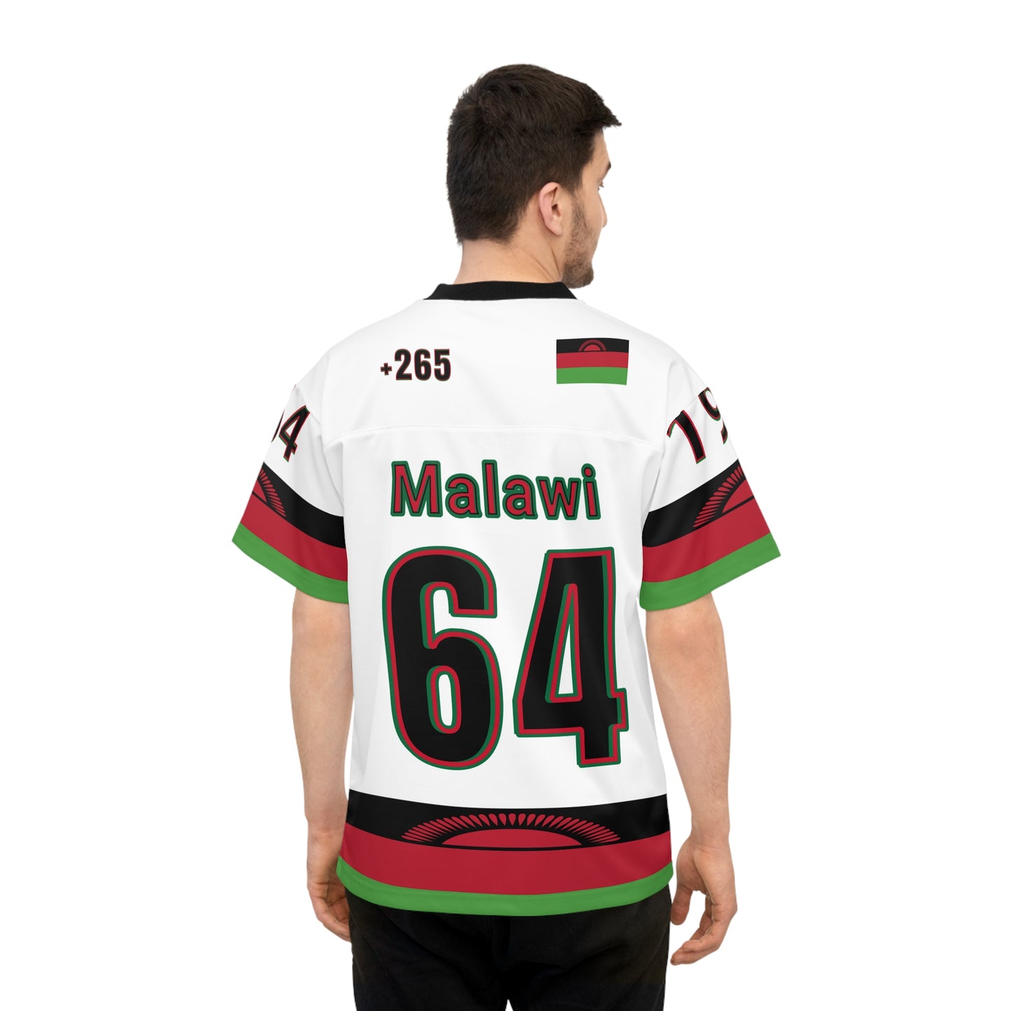 White Malawi NFL Jersey - AOP, Sportswear, Team Spirit, Game Day Outfit, Unique Gift for American Football Fans