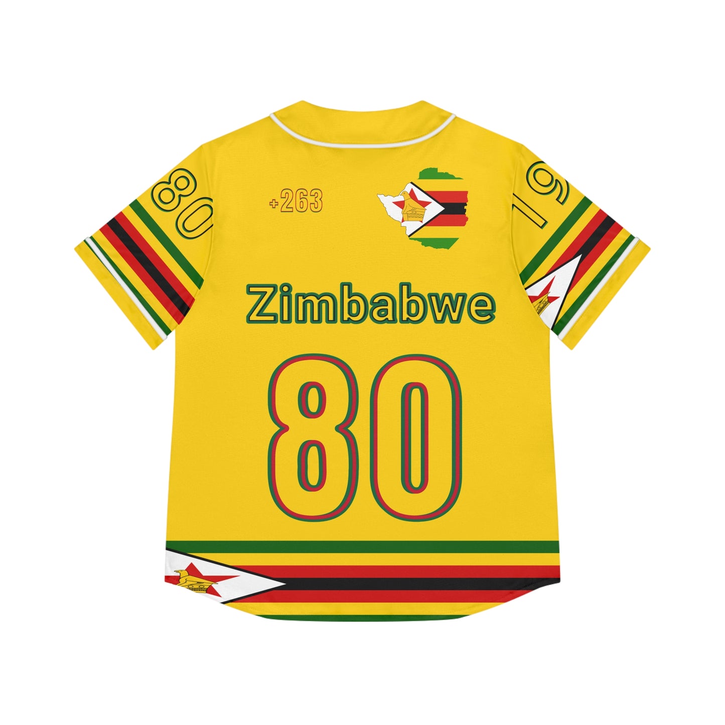 Yellow Vintage Zimbabwe Baseball Jersey, AOP Women’s Sportswear, Perfect for Game Days, Travel, and Heritage Celebrations