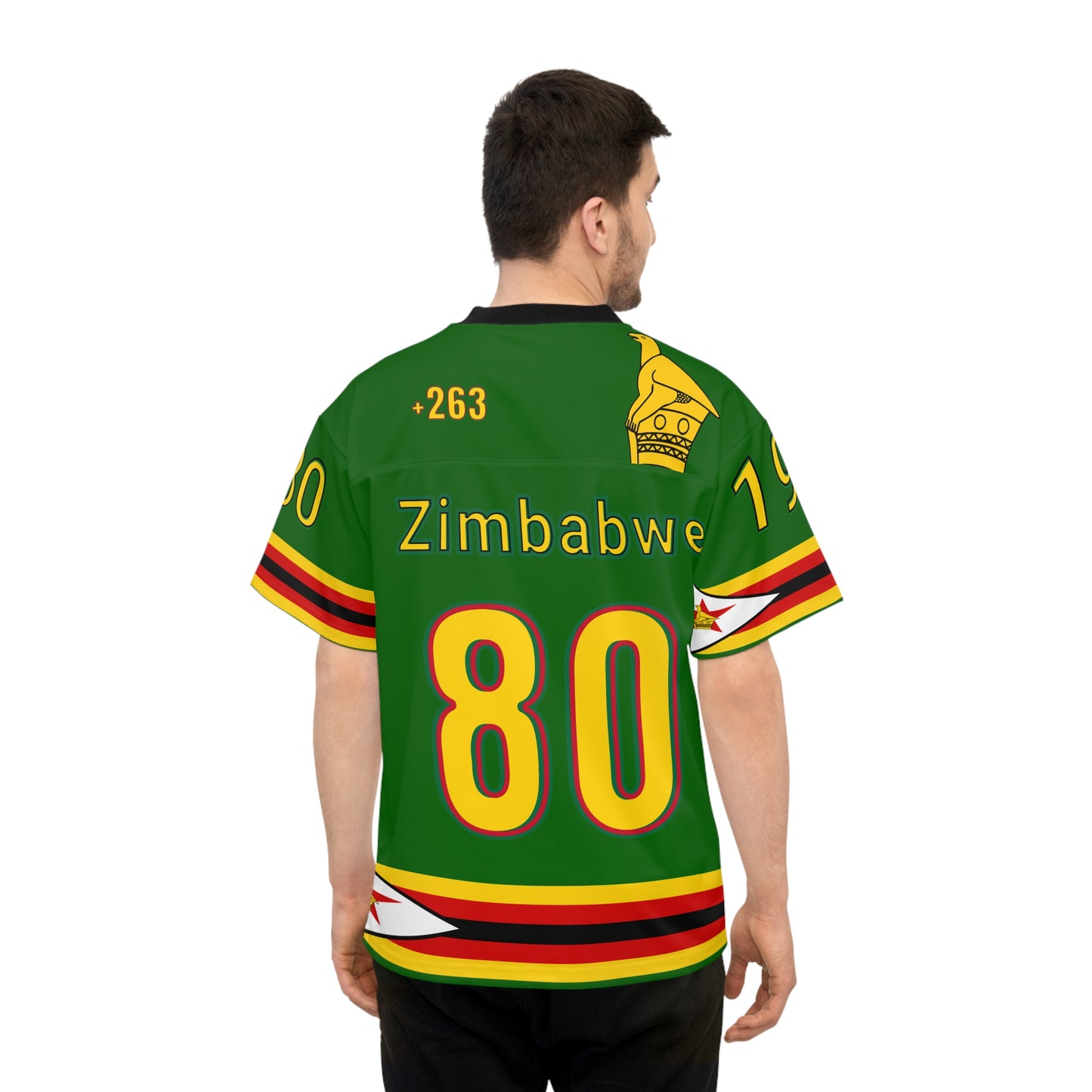 Green Vibrant NFL Zimbabwe Jersey - Perfect for Game Day, Sports Events, Parties, Fan Gear, Customizable Design