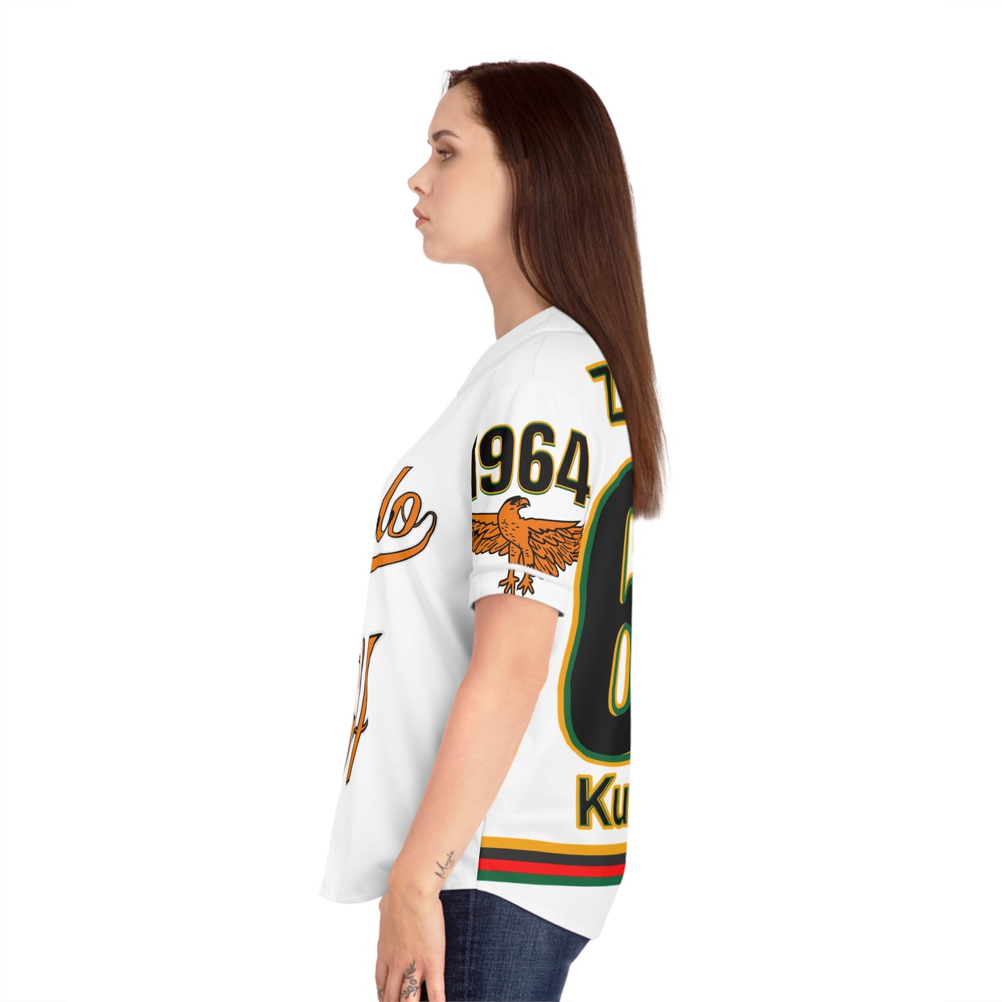 White Zambia Pride Women's Baseball Jersey, AOP Sportswear, Gift for Fans, Summer Outing Apparel, Casual Wear, Celebration Clothing