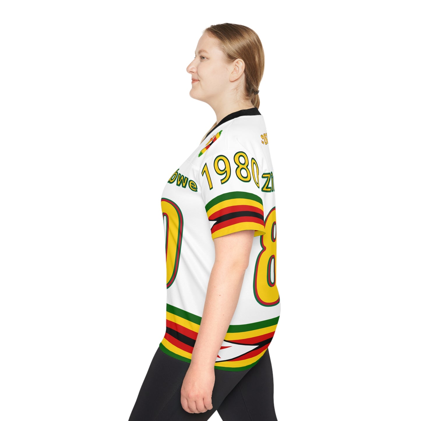 White Vibrant NFL Zimbabwe Jersey - Perfect for Game Day, Sports Events, Parties, Fan Gear, Customizable Design