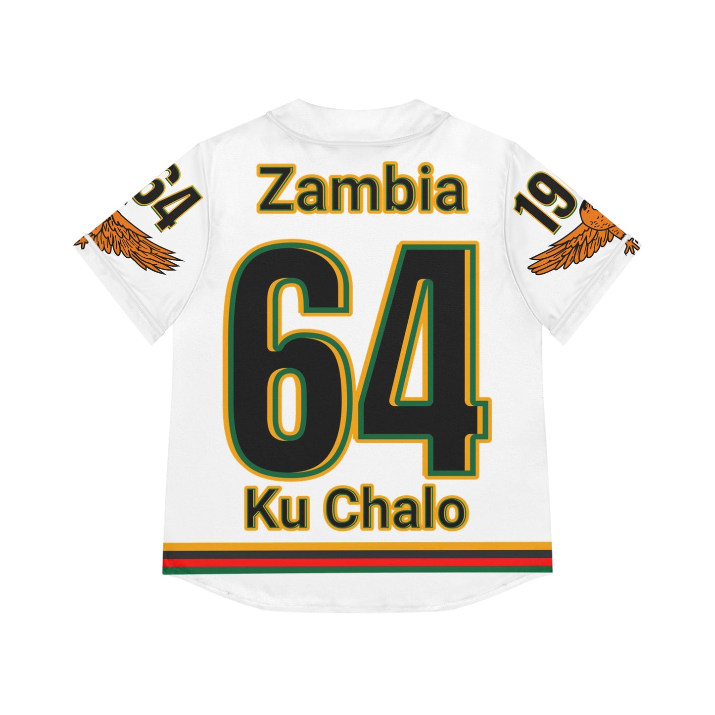 White Zambia Pride Women's Baseball Jersey, AOP Sportswear, Gift for Fans, Summer Outing Apparel, Casual Wear, Celebration Clothing