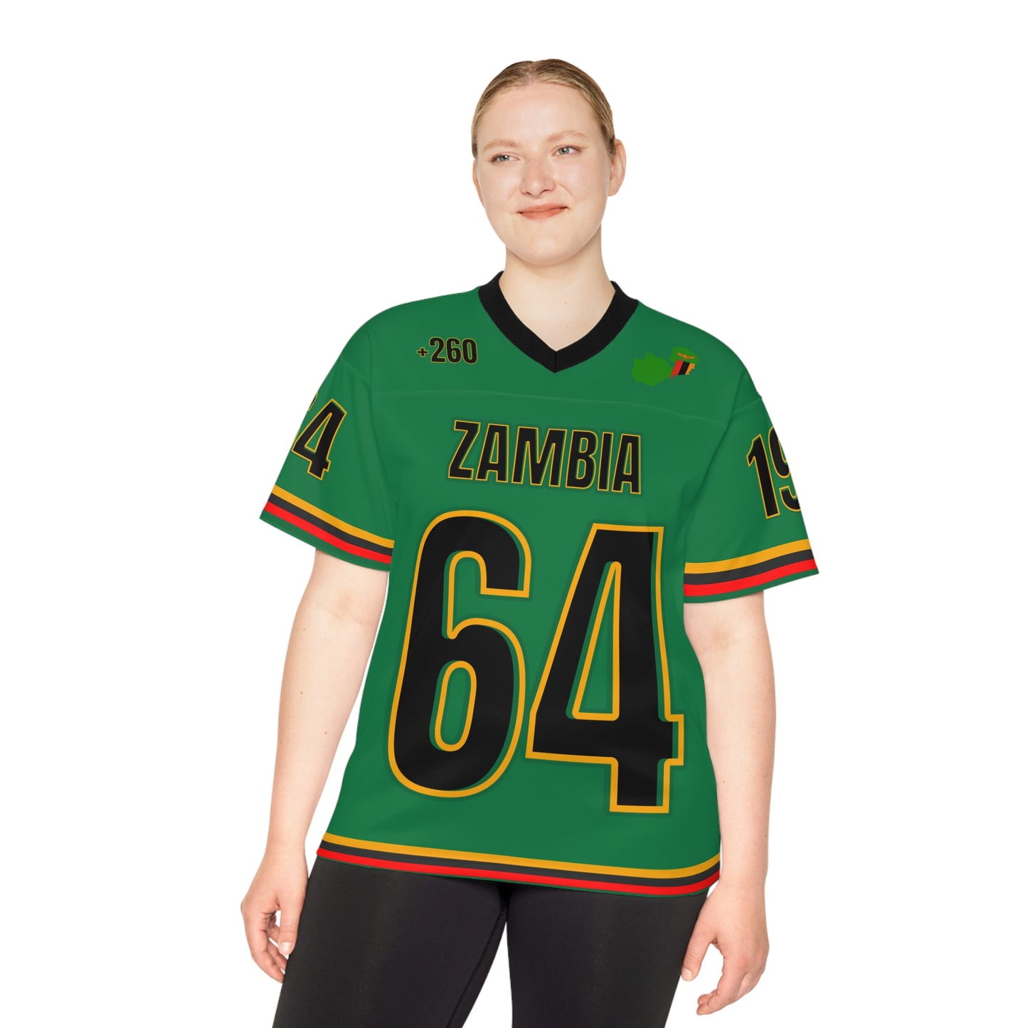 Green Customizable Unisex Football Jersey, Zambia Sports Apparel, Casual Game Day Shirt, Fan Gear, Team Spirit Wear, Unique Gift Idea