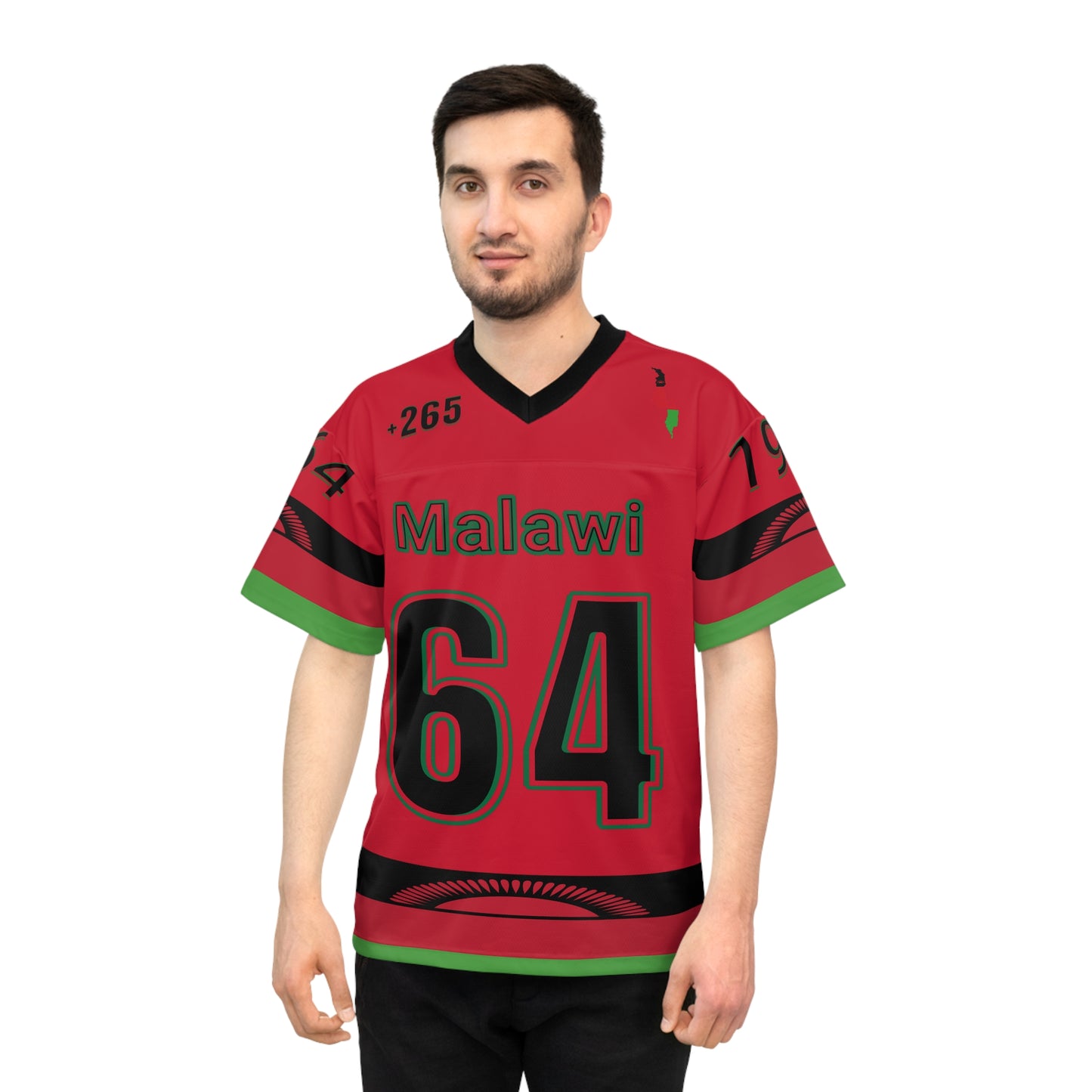 Red Malawi Unisex American Football Jersey - AOP, Sportswear, Team Spirit, Game Day Outfit, Unique Gift for NFL Fans