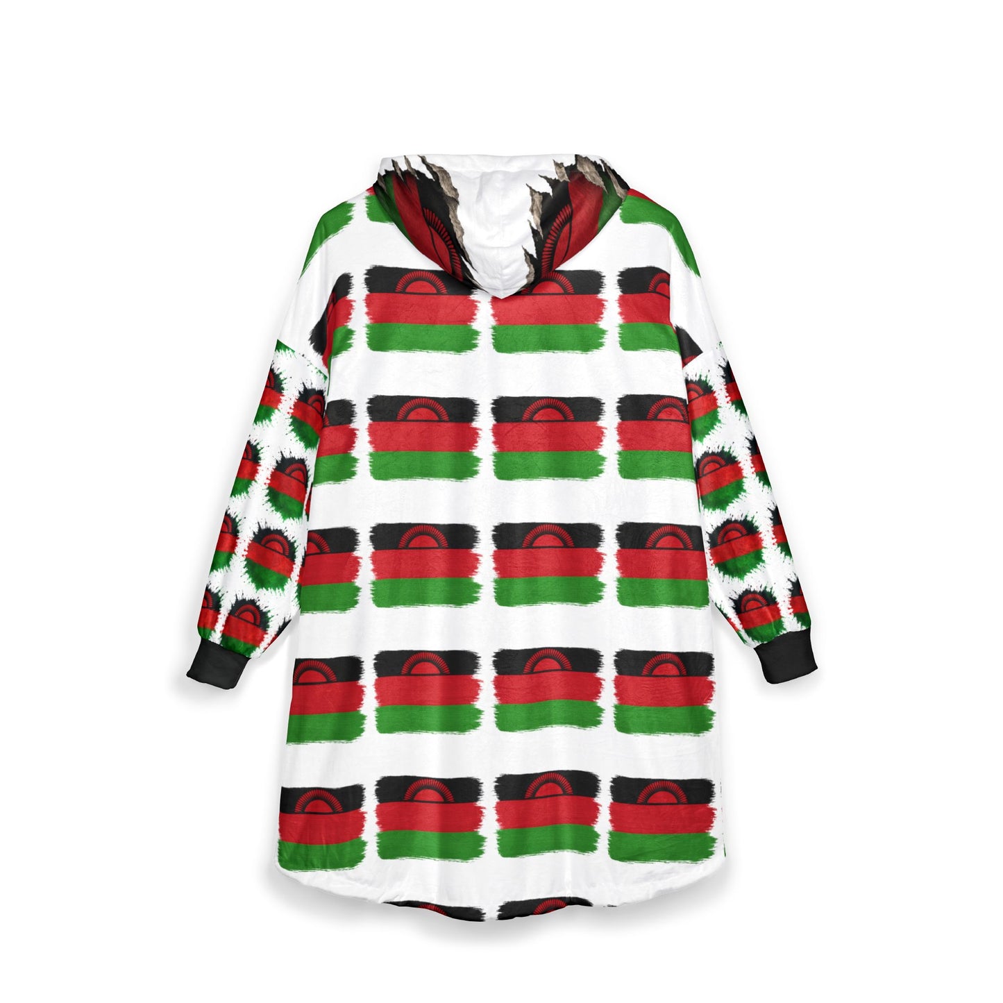 Malawi Pride Unisex Hooded Blanket, Cozy Wearable Blanket, Comfy Throw, Perfect Gift for Festivals, Home Decor, Unique Comfort
