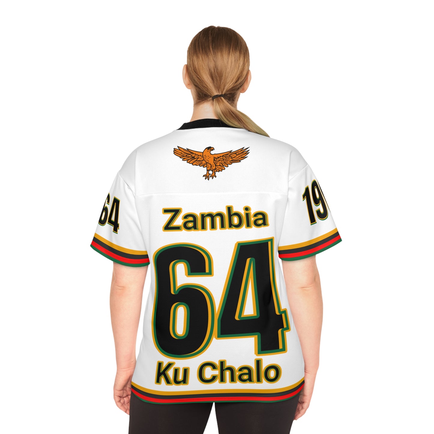 White Customizable Unisex American Football Jersey, Zambia Sports Apparel, Casual Game Day Shirt, Fan Gear, Team Spirit Wear, Unique Gift Idea