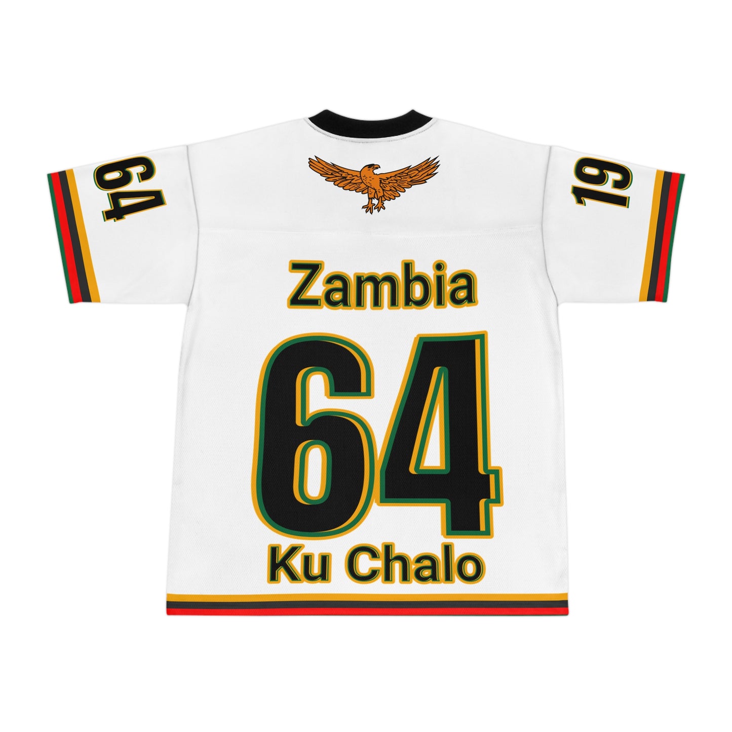 White Customizable Unisex American Football Jersey, Zambia Sports Apparel, Casual Game Day Shirt, Fan Gear, Team Spirit Wear, Unique Gift Idea