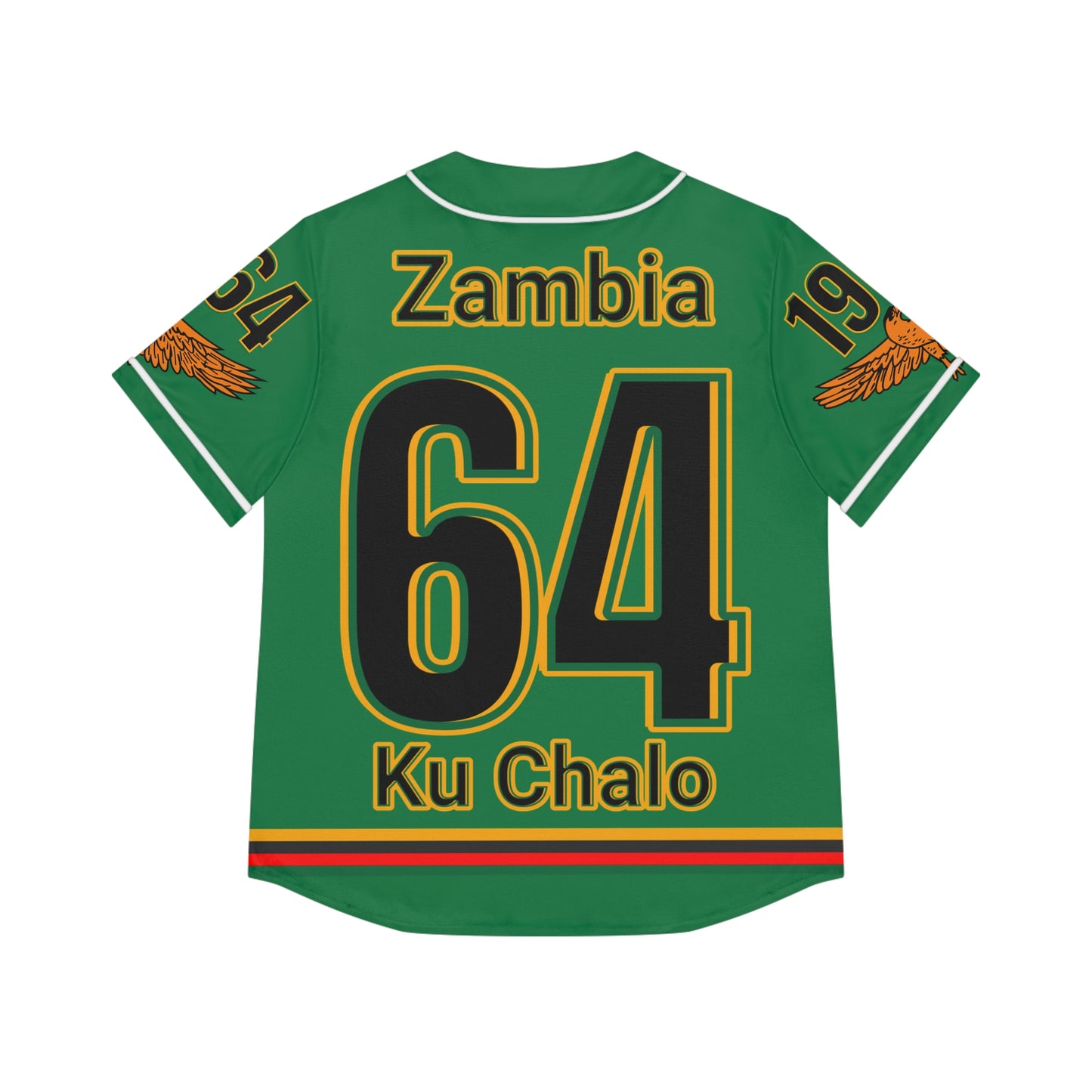 Green Zambia Pride Women's Baseball Jersey, AOP Sportswear, Gift for Fans, Summer Outing Apparel, Casual Wear, Celebration Clothing