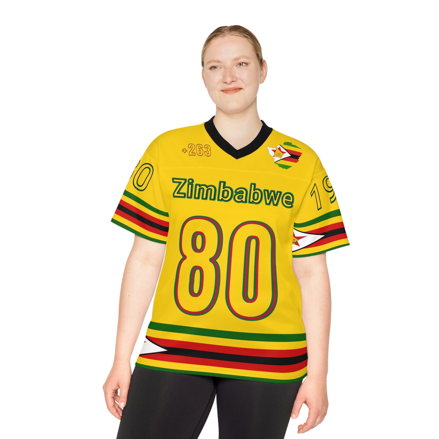 Yellow Vibrant NFL Zimbabwe Jersey - Perfect for Game Day, Sports Events, Parties, Fan Gear, Customizable Design