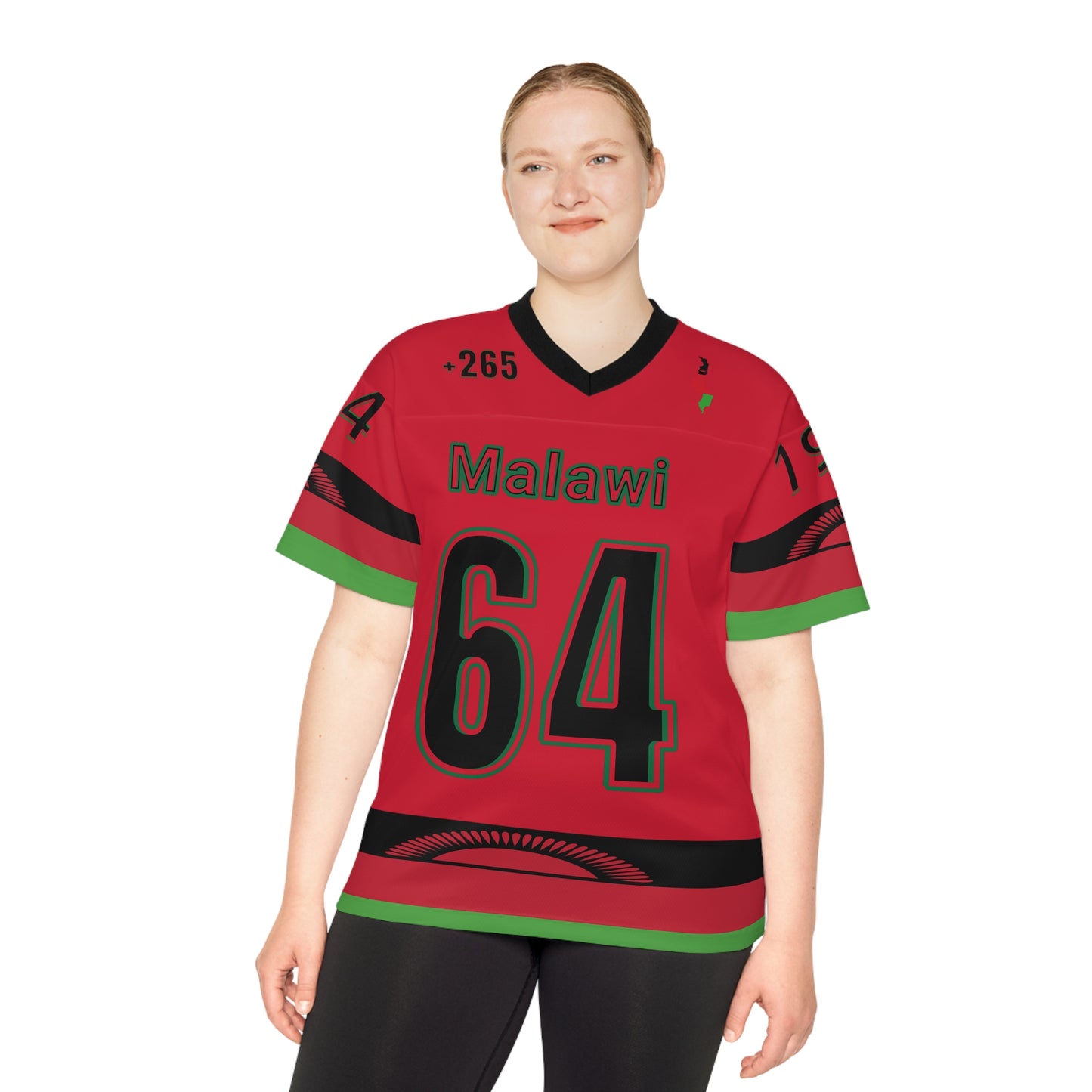 Red Malawi Unisex American Football Jersey - AOP, Sportswear, Team Spirit, Game Day Outfit, Unique Gift for NFL Fans
