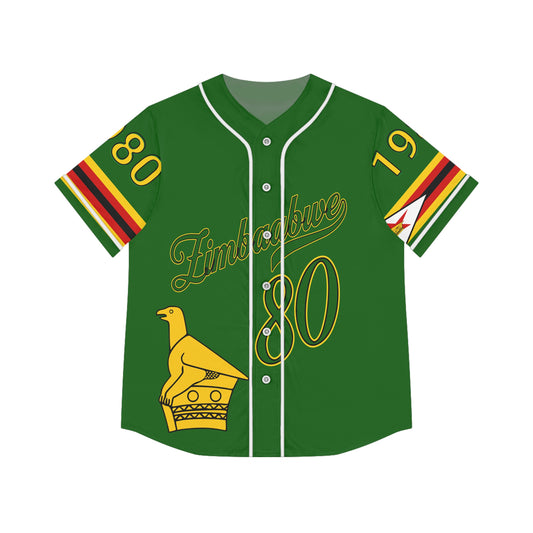 Green Vintage Zimbabwe Baseball Jersey, AOP Women’s Sportswear, Perfect for Game Days, Travel, and Heritage Celebrations