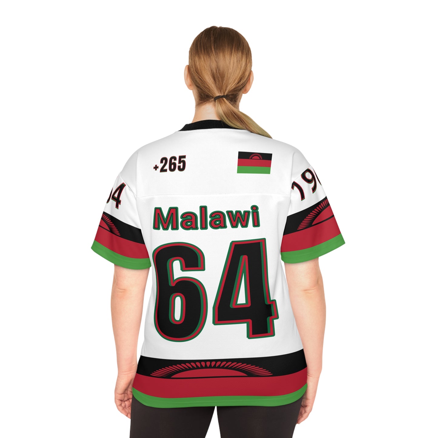 White Malawi NFL Jersey - AOP, Sportswear, Team Spirit, Game Day Outfit, Unique Gift for American Football Fans