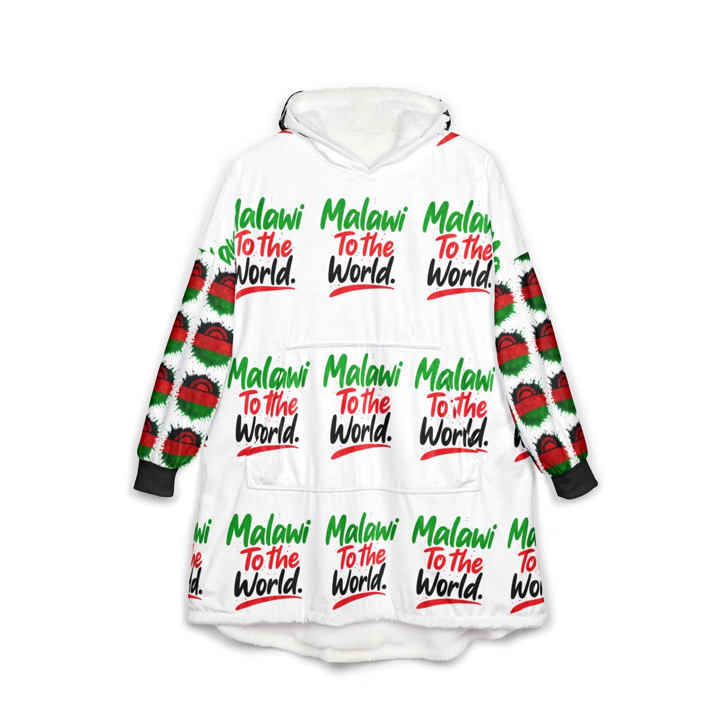 Malawi Pride Unisex Hooded Blanket, Cozy Wearable Blanket, Comfy Throw, Perfect Gift for Festivals, Home Decor, Unique Comfort