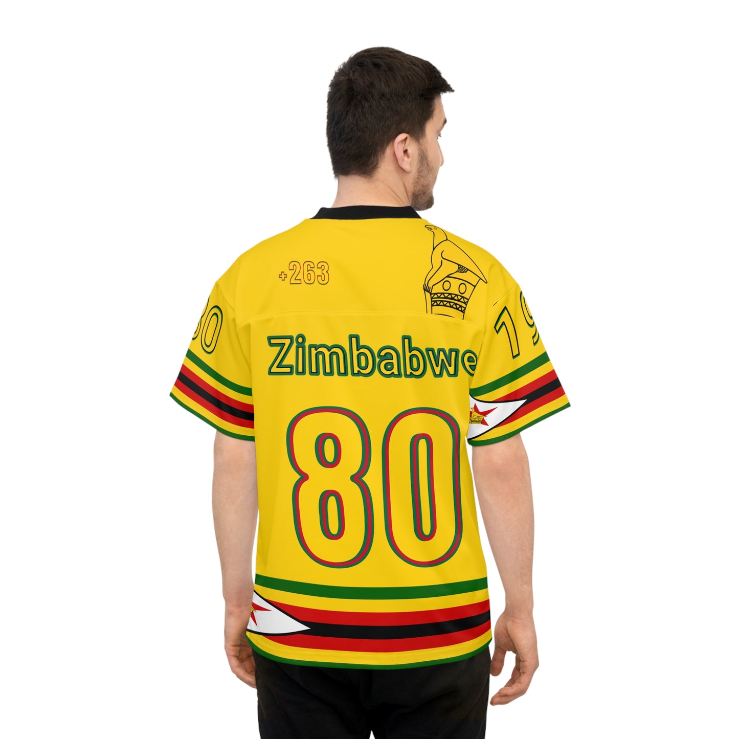 Yellow Vibrant NFL Zimbabwe Jersey - Perfect for Game Day, Sports Events, Parties, Fan Gear, Customizable Design