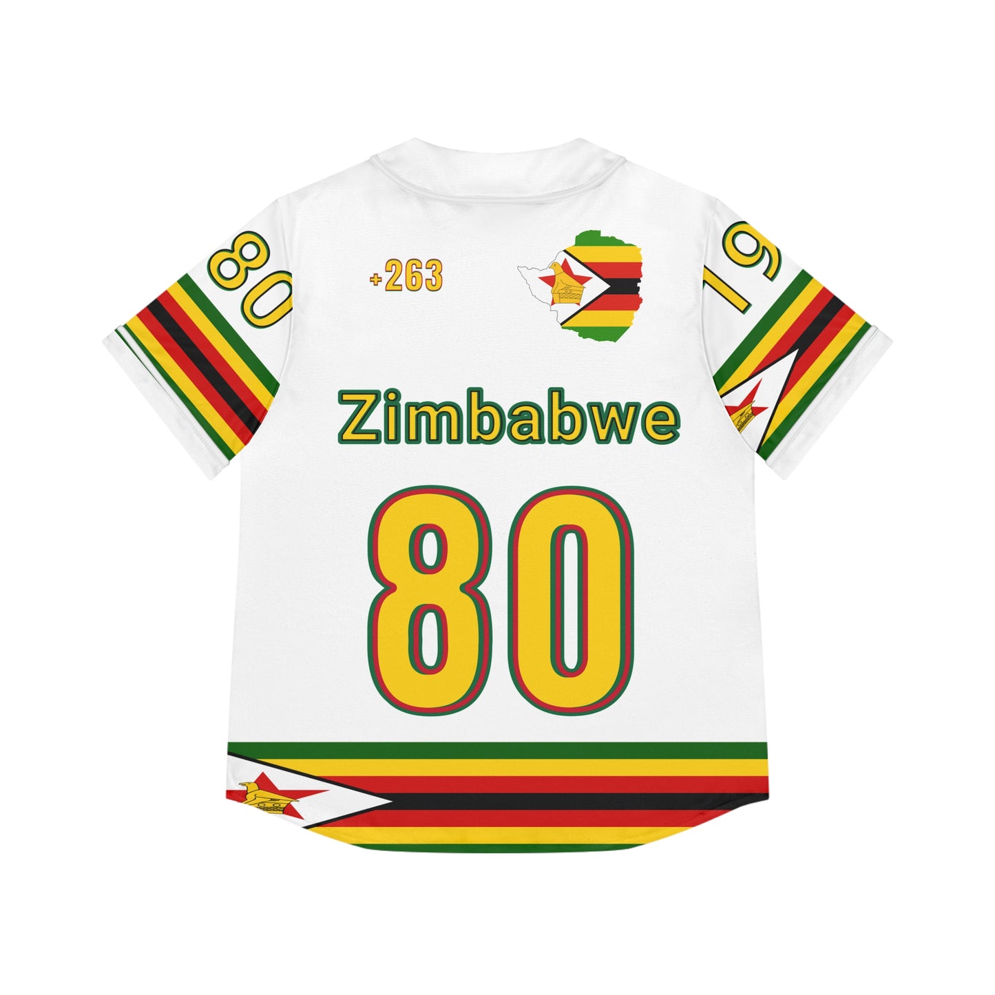 White Vintage Zimbabwe Baseball Jersey, AOP Women’s Sportswear, Perfect for Game Days, Travel, and Heritage Celebrations