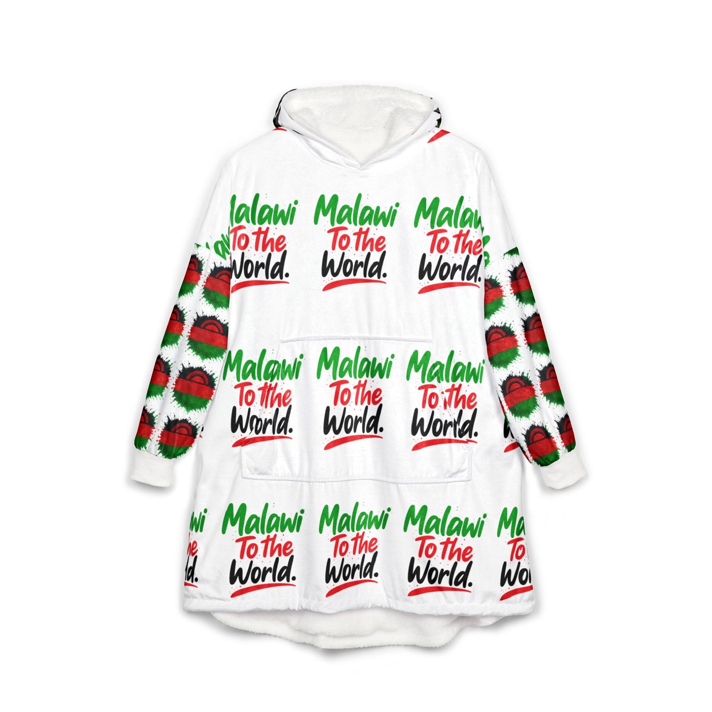Malawi Pride Unisex Hooded Blanket, Cozy Wearable Blanket, Comfy Throw, Perfect Gift for Festivals, Home Decor, Unique Comfort
