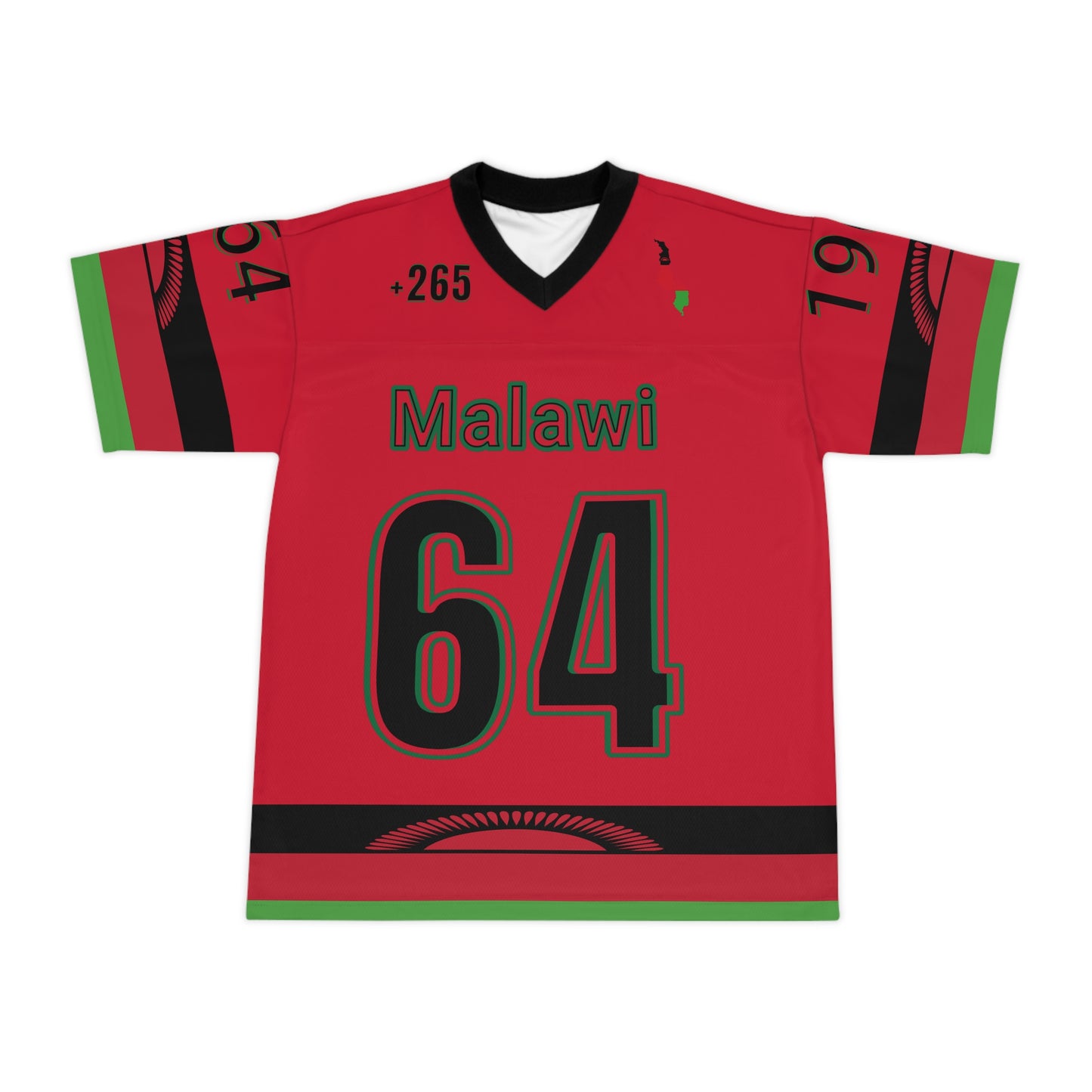 Red Malawi Unisex American Football Jersey - AOP, Sportswear, Team Spirit, Game Day Outfit, Unique Gift for NFL Fans