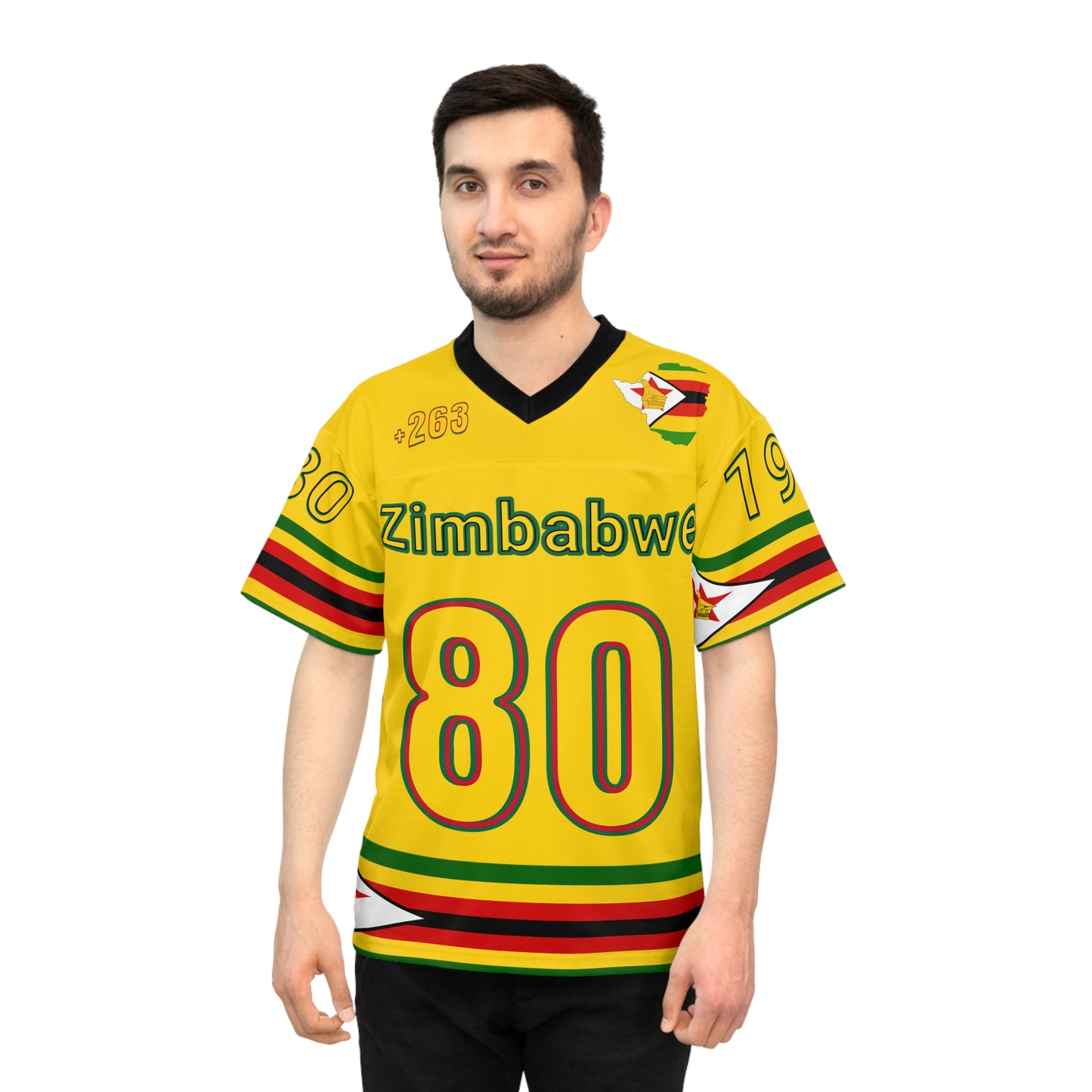 Yellow Vibrant NFL Zimbabwe Jersey - Perfect for Game Day, Sports Events, Parties, Fan Gear, Customizable Design