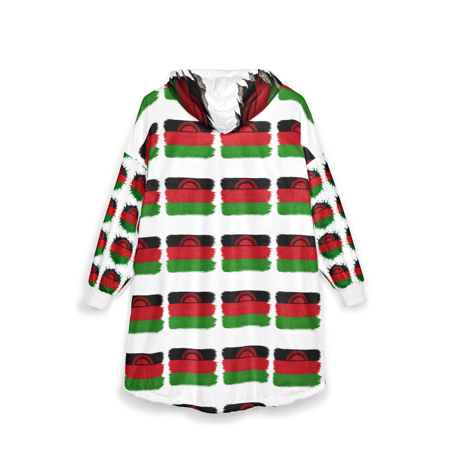 Malawi Pride Unisex Hooded Blanket, Cozy Wearable Blanket, Comfy Throw, Perfect Gift for Festivals, Home Decor, Unique Comfort