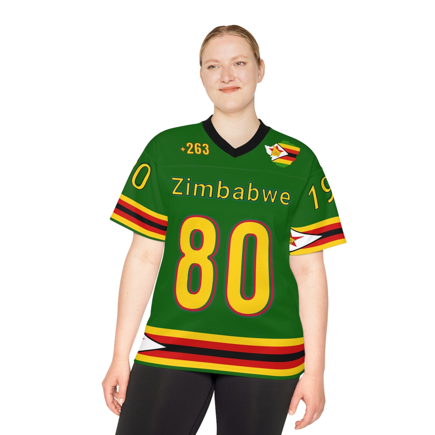Green Vibrant NFL Zimbabwe Jersey - Perfect for Game Day, Sports Events, Parties, Fan Gear, Customizable Design