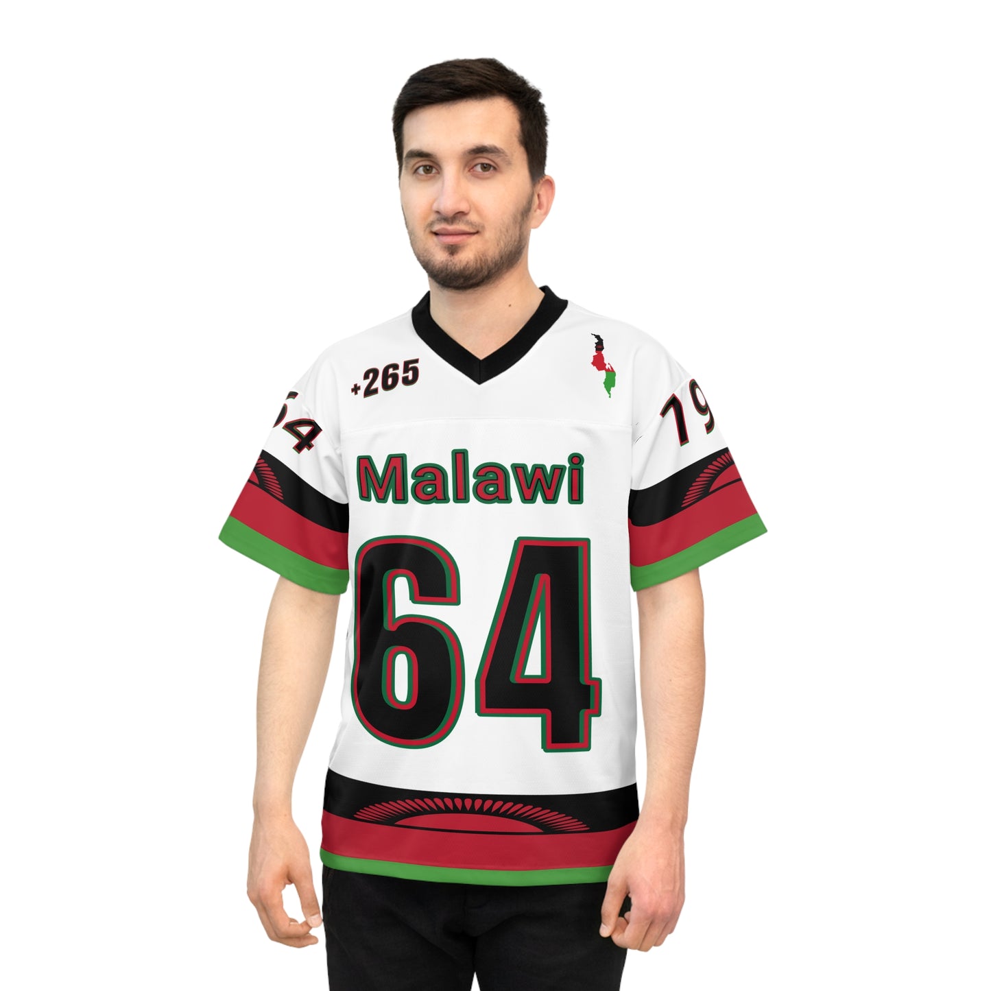 White Malawi NFL Jersey - AOP, Sportswear, Team Spirit, Game Day Outfit, Unique Gift for American Football Fans